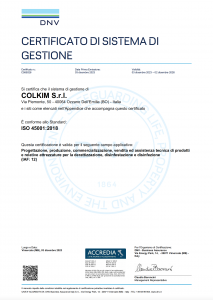 CERTIFICAZIONE UNI ISO 45001 COLKIM